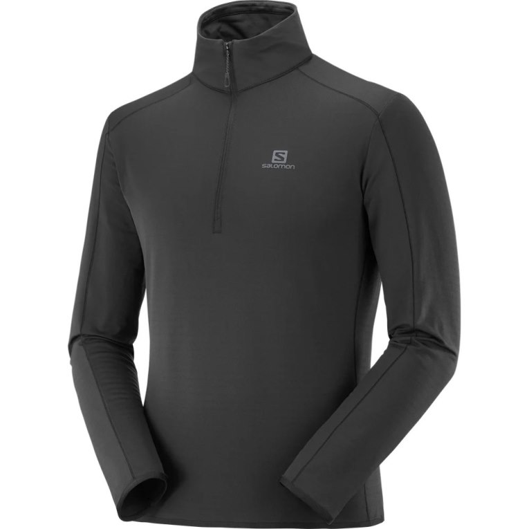 Pánské Mikiny Salomon Essential Lightwarm Half Zip Černé | CZ 70UWASO